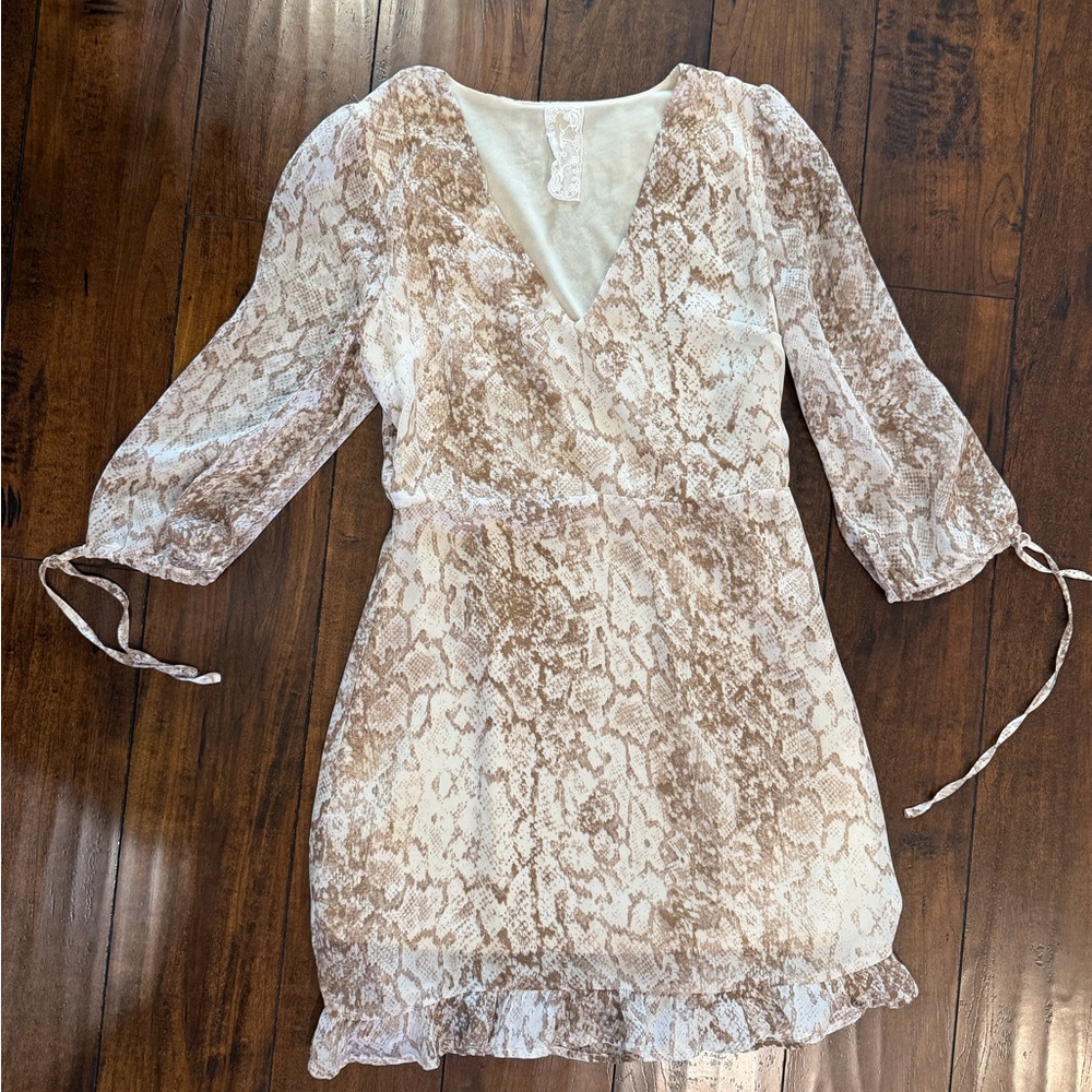 Snake Print Wrap Dress